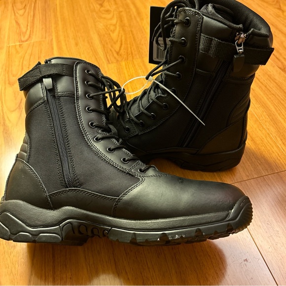 LAPG Men's Core 8" Side-Zip Tactical Work Boots, Lightweight and Durable Suede - Picture 7 of 10
